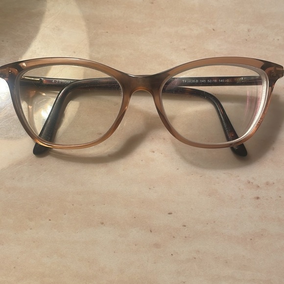 Tom Ford Glasses FT 5636 -B 045 Shiny Transp. Brown, Dark Havana, Rose Gold - Picture 2 of 7